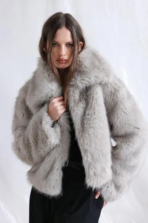 Gray Vola Short Fur Jacket