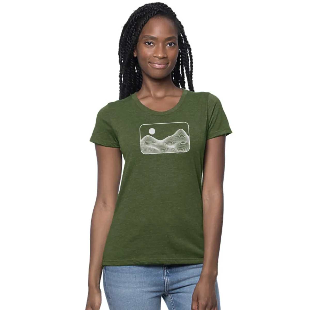 Green Digital Rectangle Mountain T-shirt