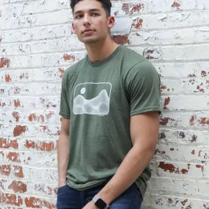 Green Digital Rectangle Mountain T-shirt