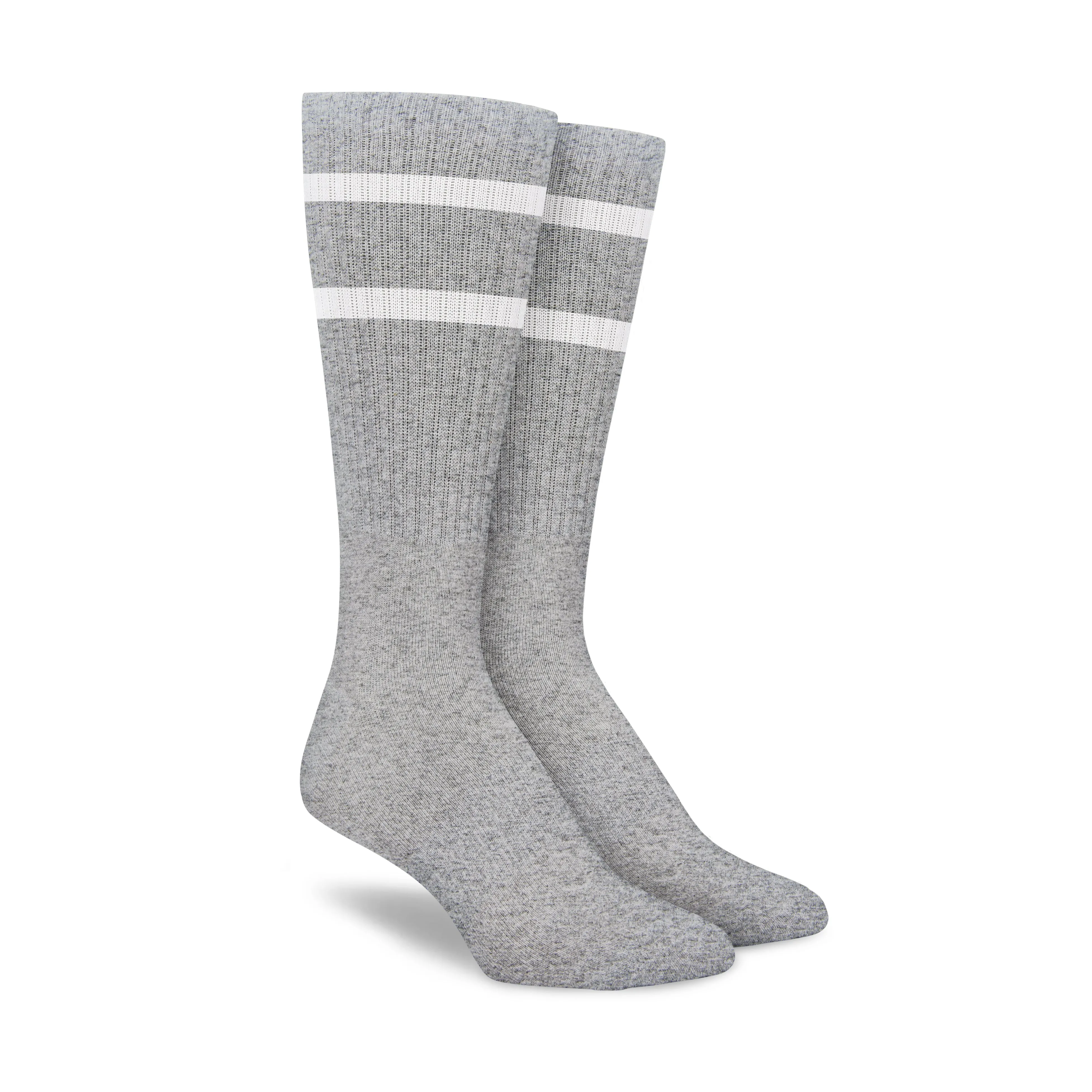 Grey White Stripe Crew