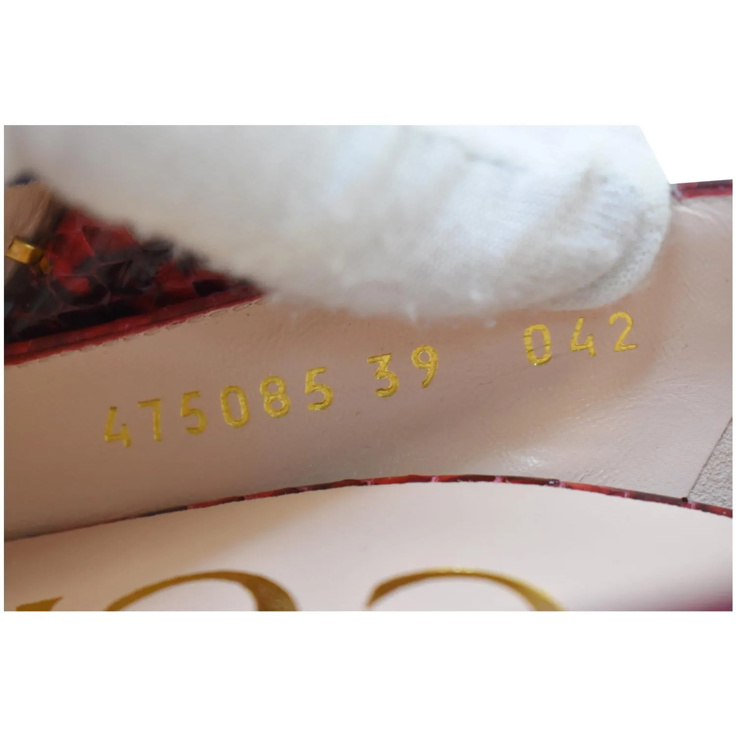 GUCCI Sylvie Python Leather Pumps Red Size 39 - Final Sale