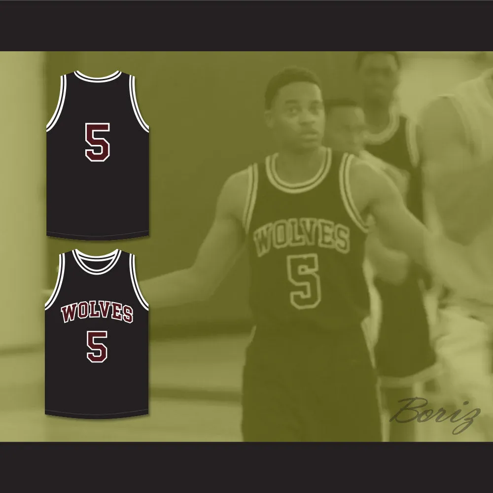 Hakim 5 Wolves High School Black Basketball Jersey