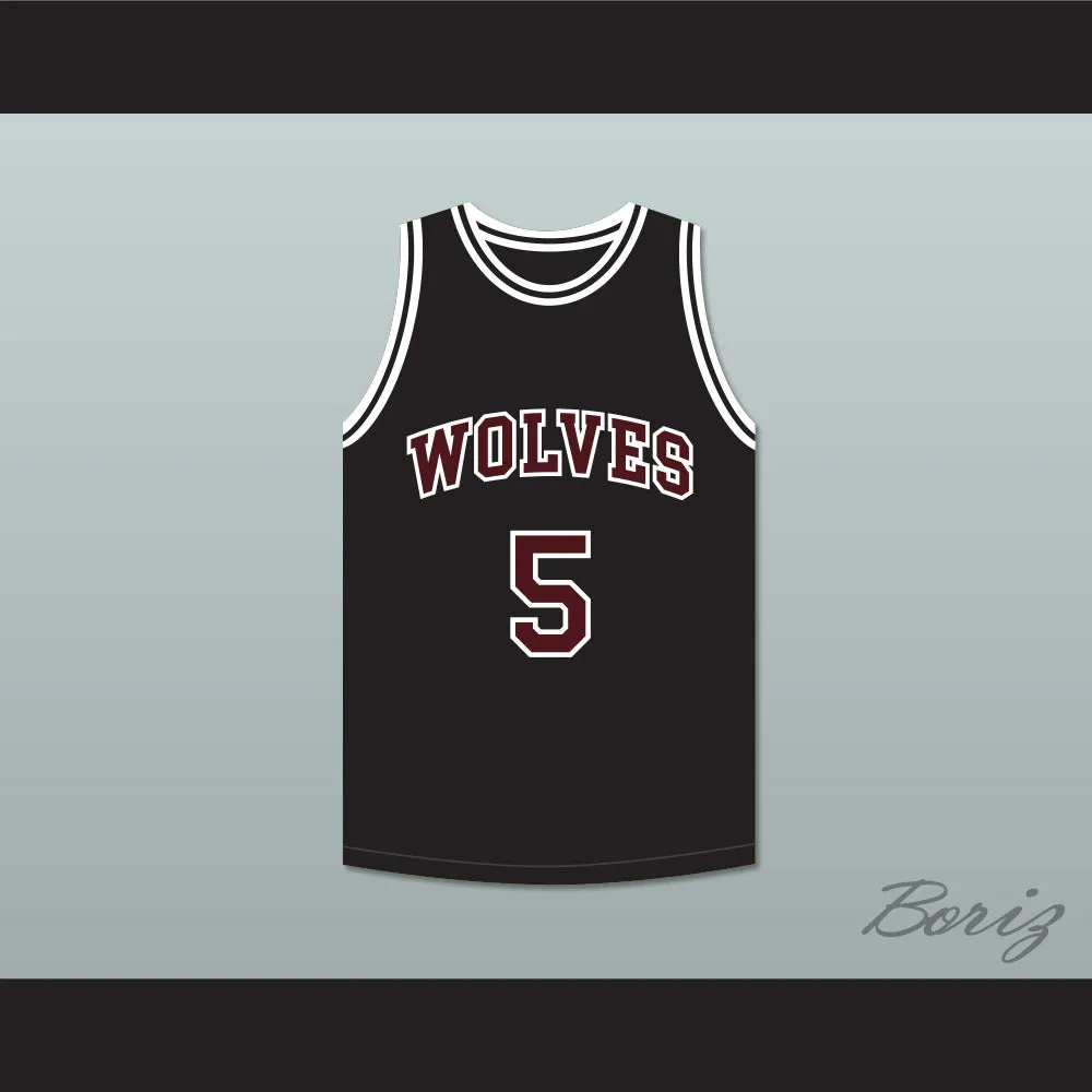 Hakim 5 Wolves High School Black Basketball Jersey