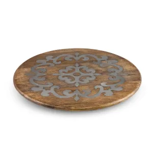 Heritage Inlay Wood Lazy Susan, 18"