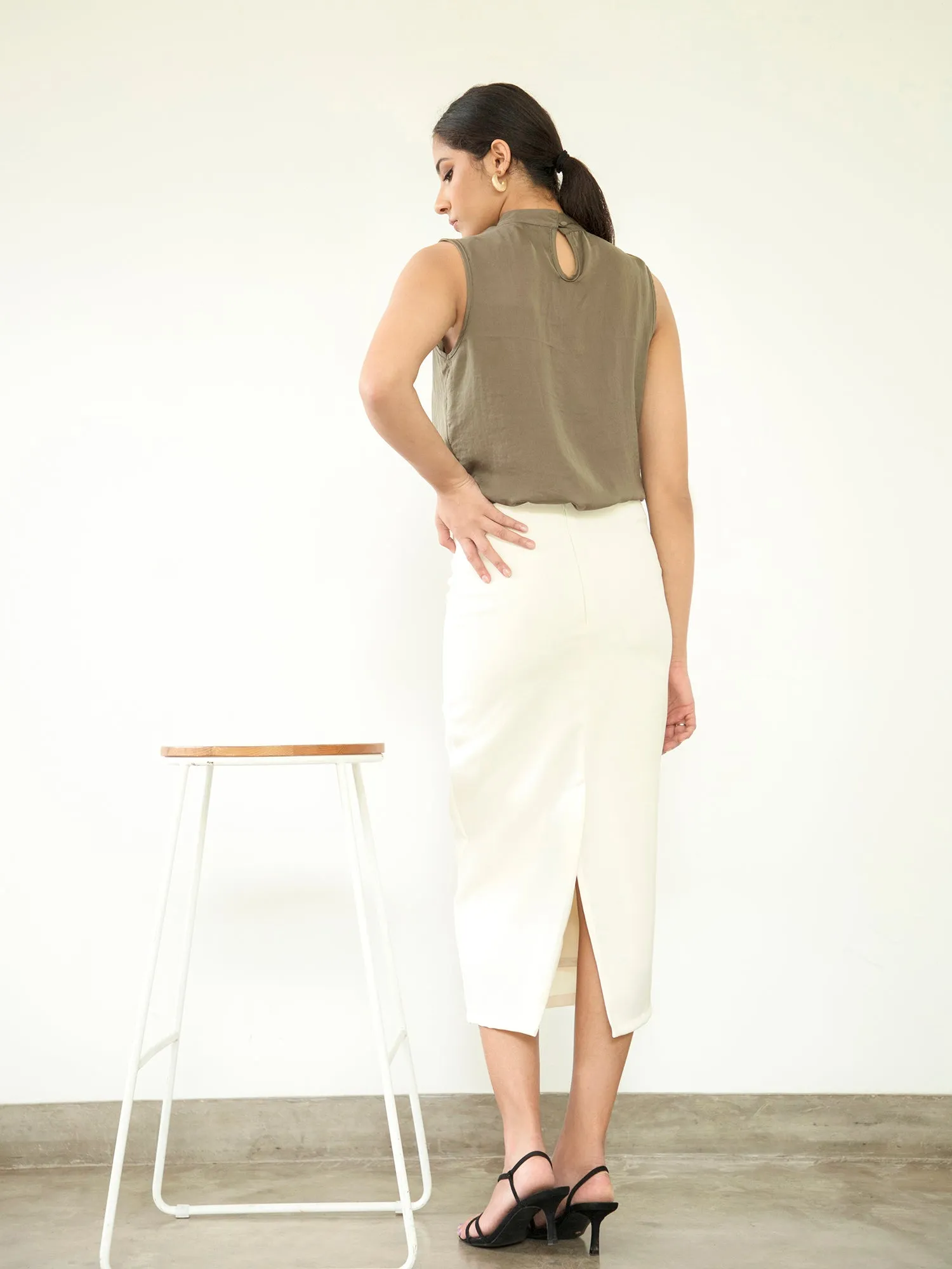 High Neck Sleeveless Top