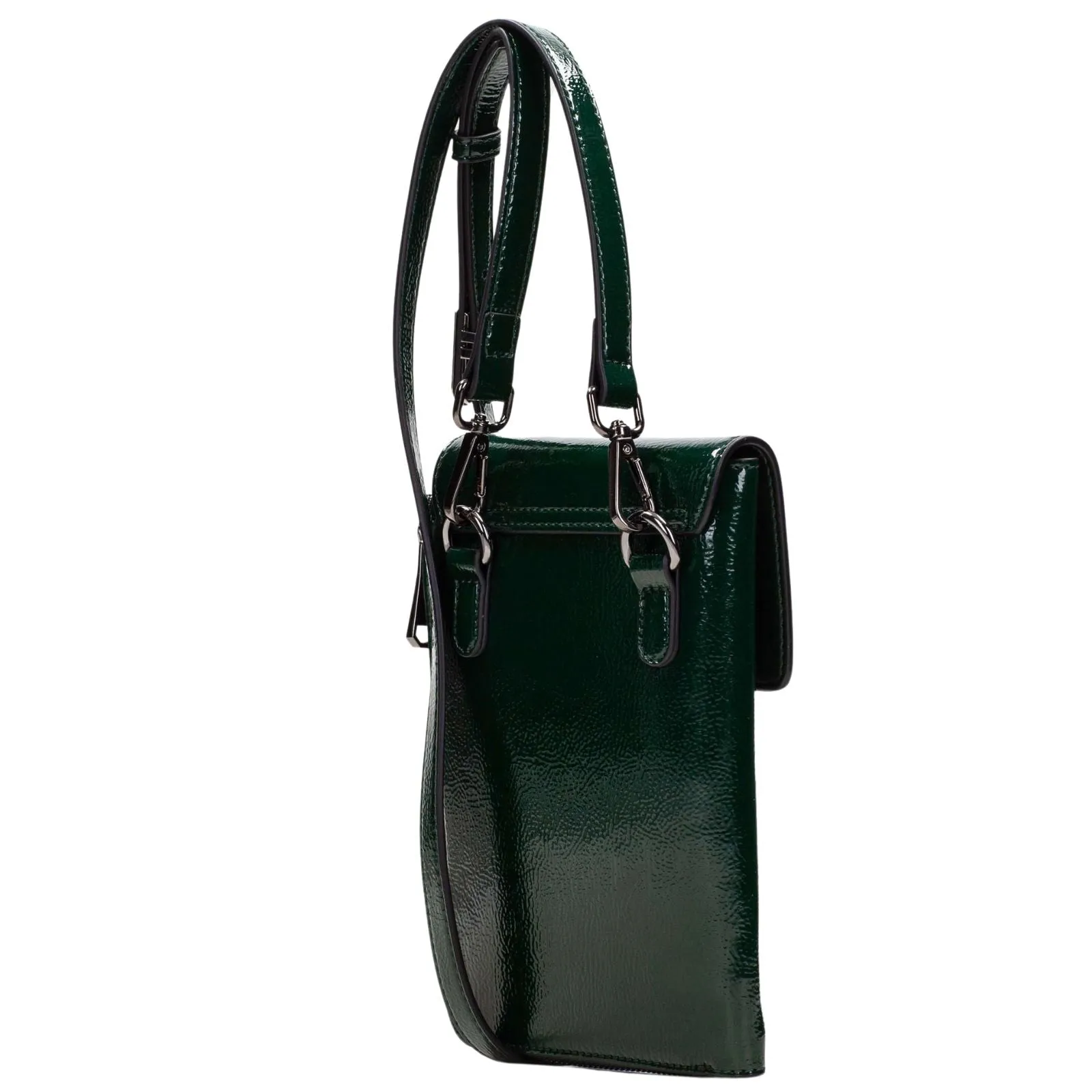 Hispanitas Dark Green Patent Slim Crossbody Bag