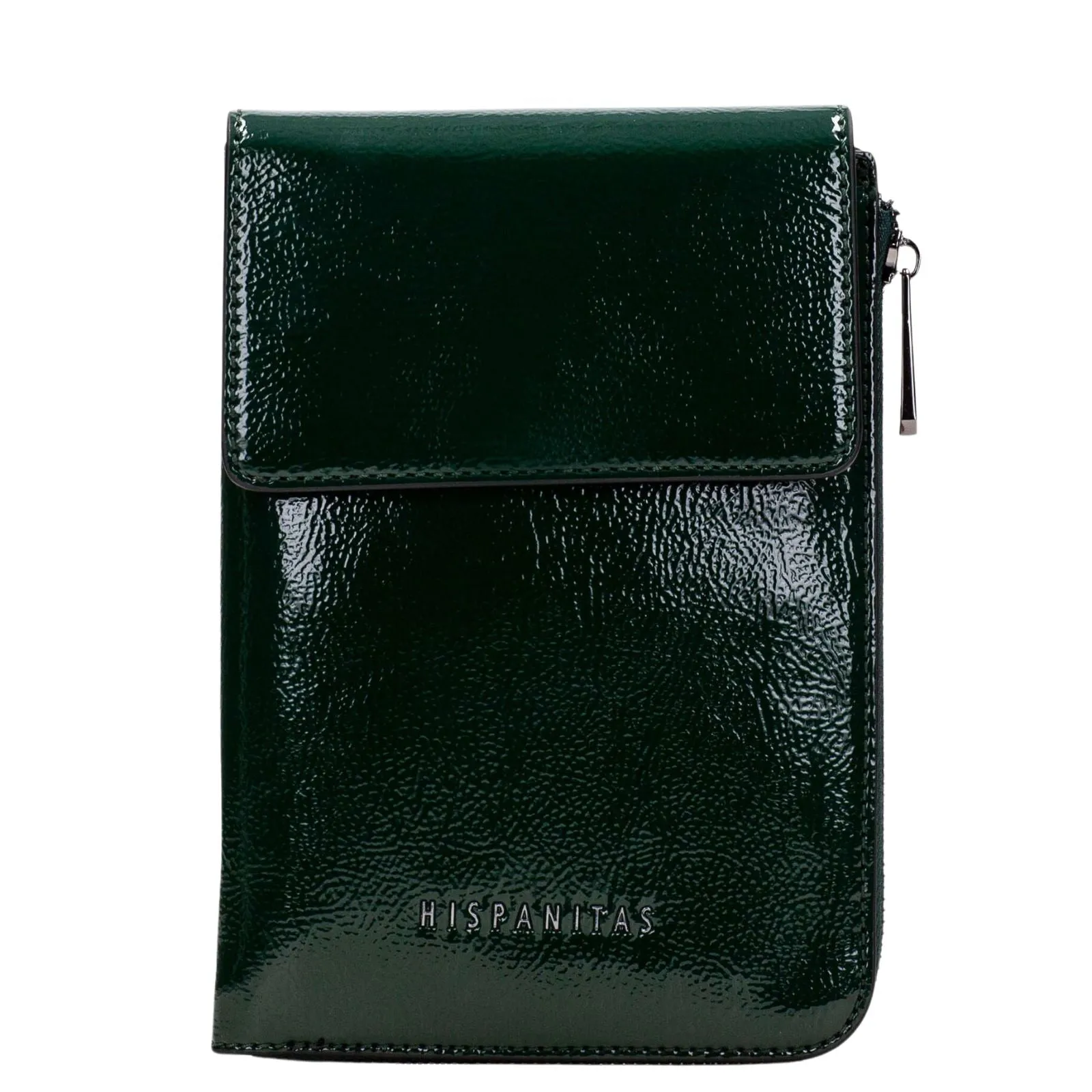 Hispanitas Dark Green Patent Slim Crossbody Bag