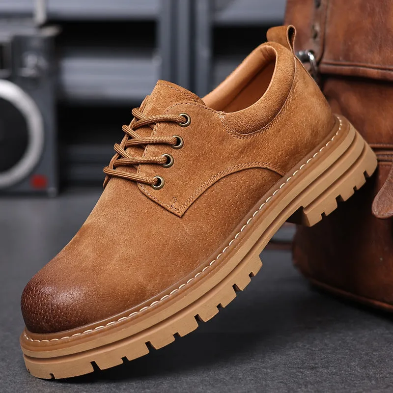 INSTOCK-Thick sole inner Martin boots men's low-cut work boots.