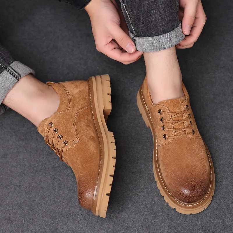 INSTOCK-Thick sole inner Martin boots men's low-cut work boots.