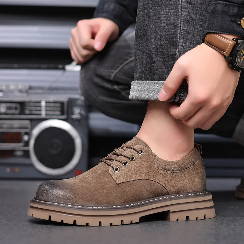 INSTOCK-Thick sole inner Martin boots men's low-cut work boots.