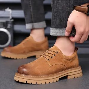 INSTOCK-Thick sole inner Martin boots men's low-cut work boots.