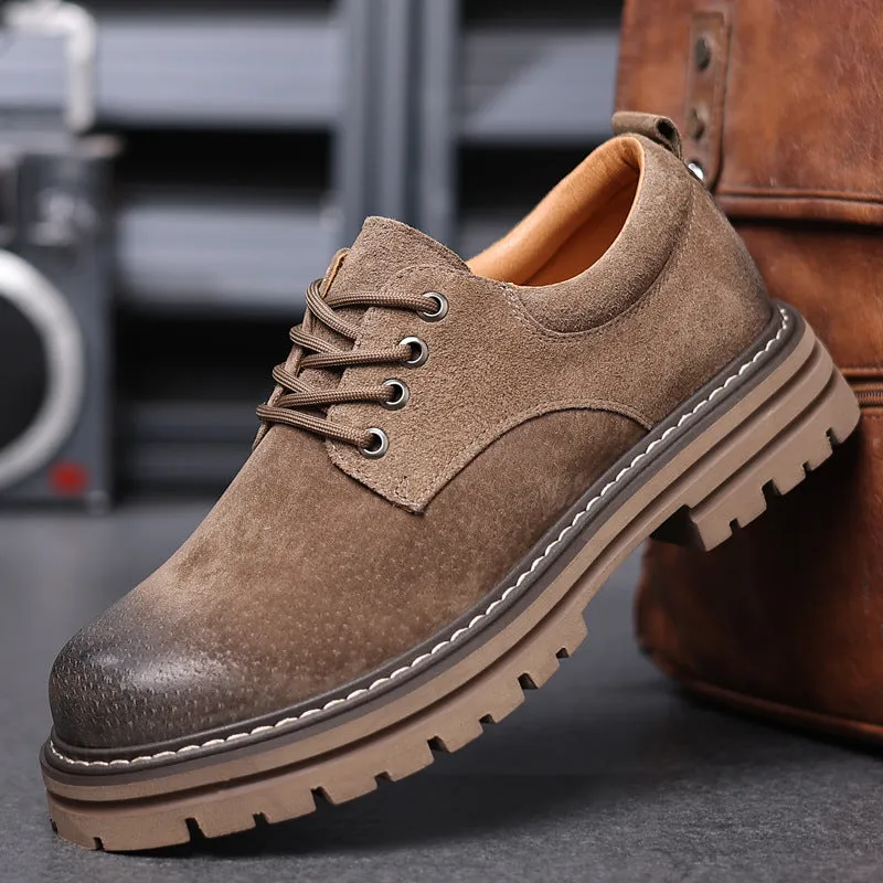 INSTOCK-Thick sole inner Martin boots men's low-cut work boots.