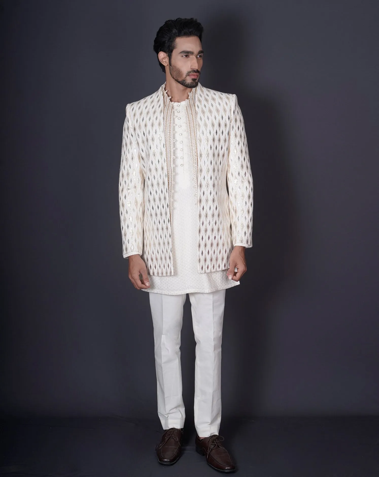 Ivory Jacket Kurta Set