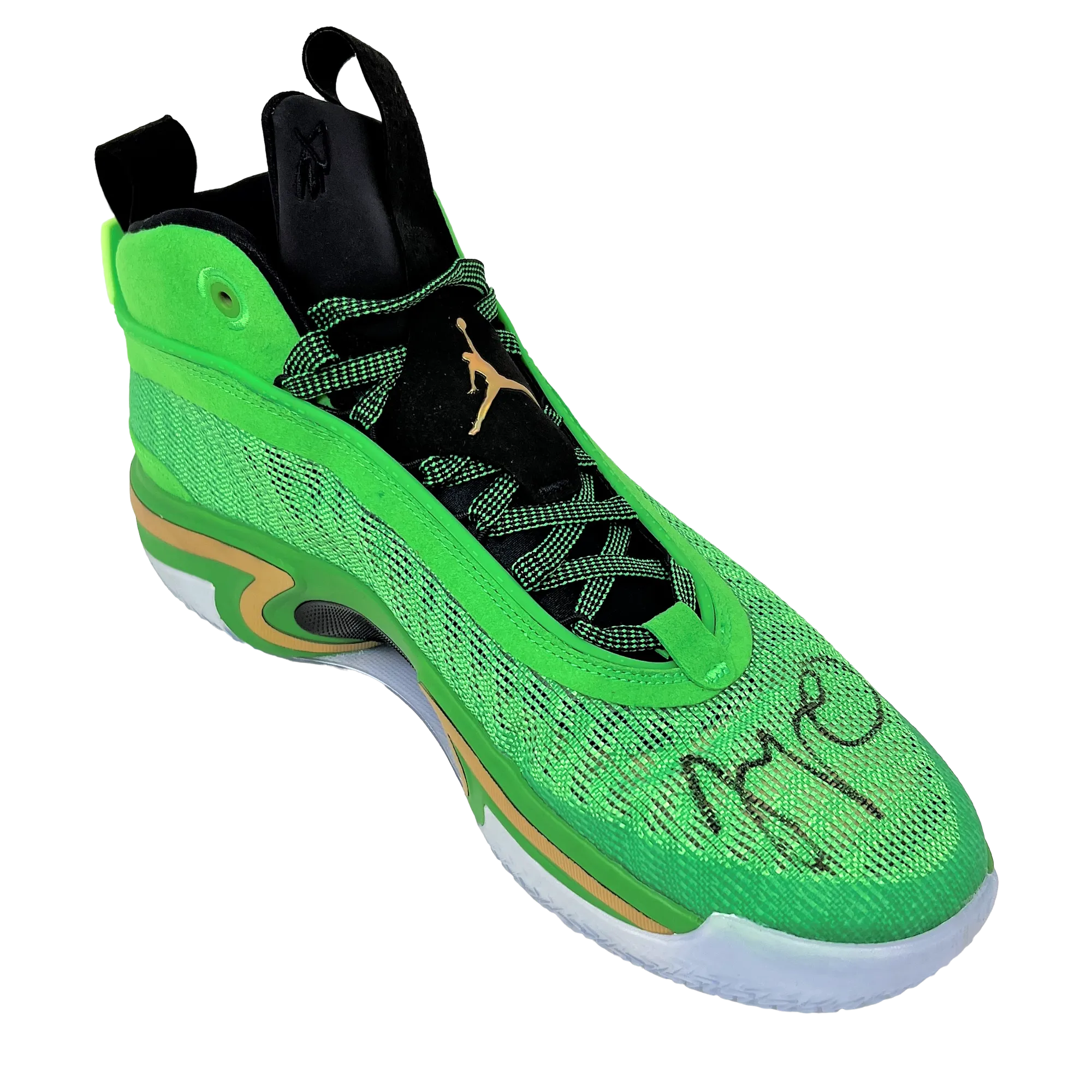 Jayson Tatum Celtics Signed Nike Air Jordan 'Green Spark' Left Sneaker FANATICS