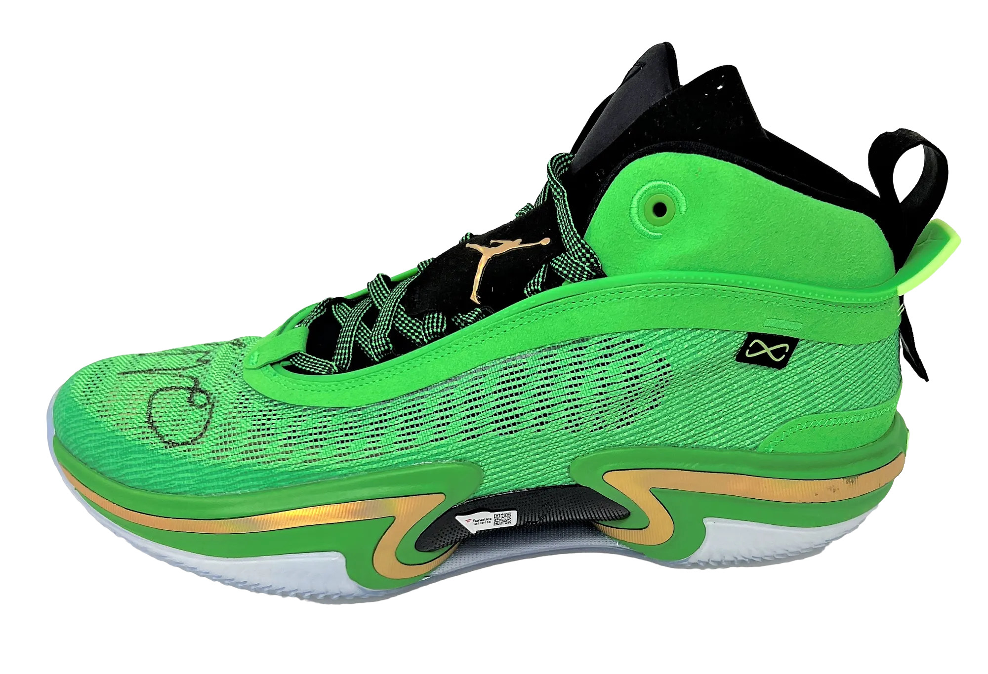 Jayson Tatum Celtics Signed Nike Air Jordan 'Green Spark' Left Sneaker FANATICS