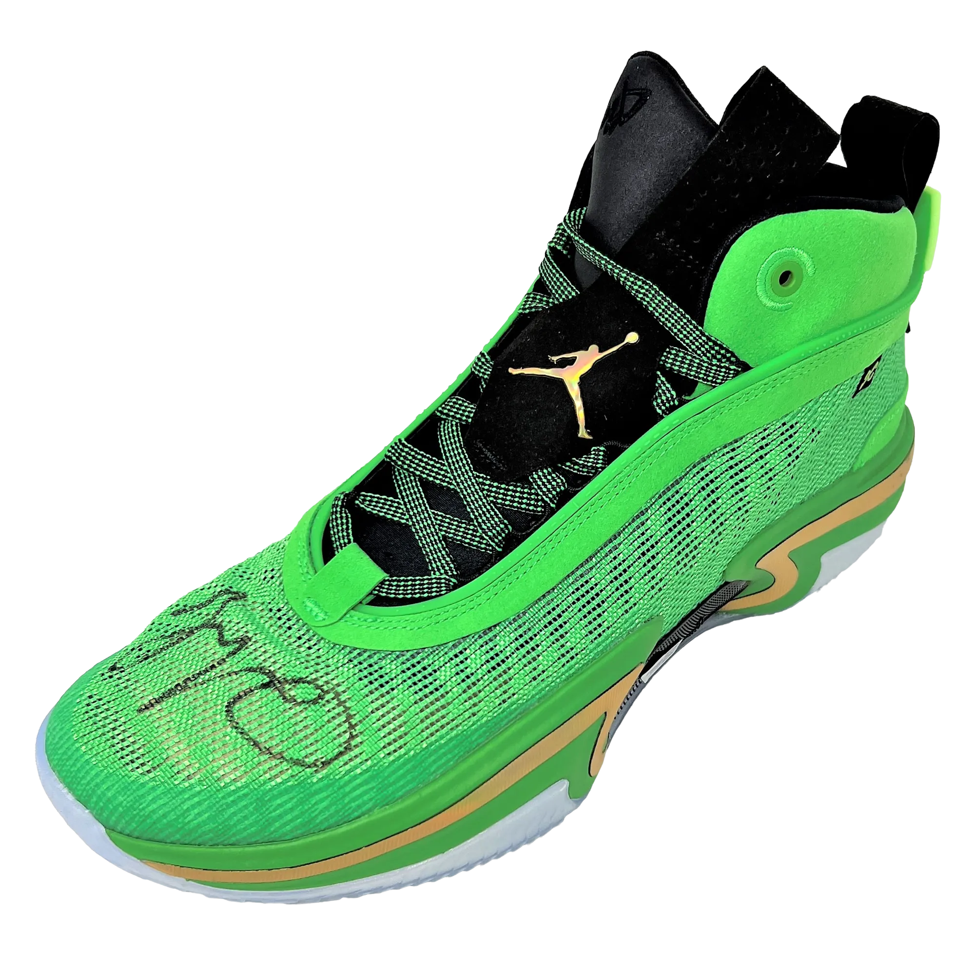 Jayson Tatum Celtics Signed Nike Air Jordan 'Green Spark' Left Sneaker FANATICS