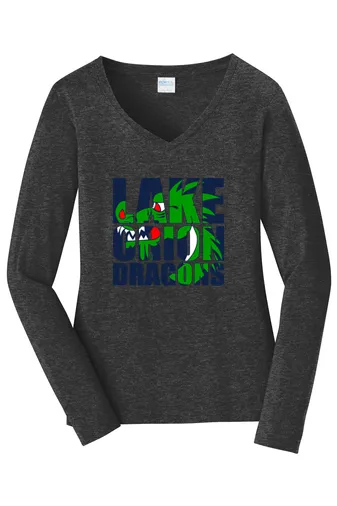 Ladies Long Sleeve Fan Favorite V-Neck Tee - LO Football