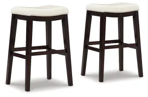 Lemante Ivory/Brown Bar Height Bar Stool (Set of 2)