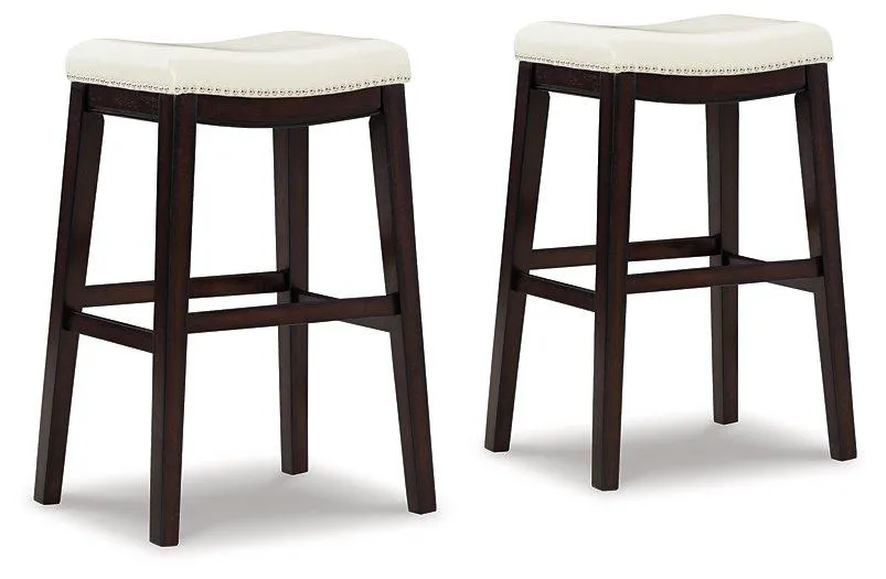 Lemante Ivory/Brown Bar Height Bar Stool (Set of 2)