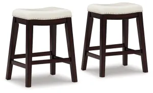 Lemante Ivory/Brown Counter Height Bar Stool (Set of 2)