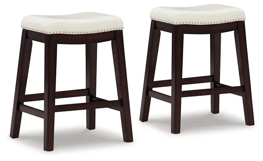 Lemante Ivory/Brown Counter Height Bar Stool (Set of 2)
