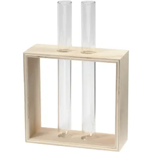Light Wood Test-Tubes Holder Rack Labs Schools Stationery Decoration Crafts W: 10.5 cm D: 4 cm