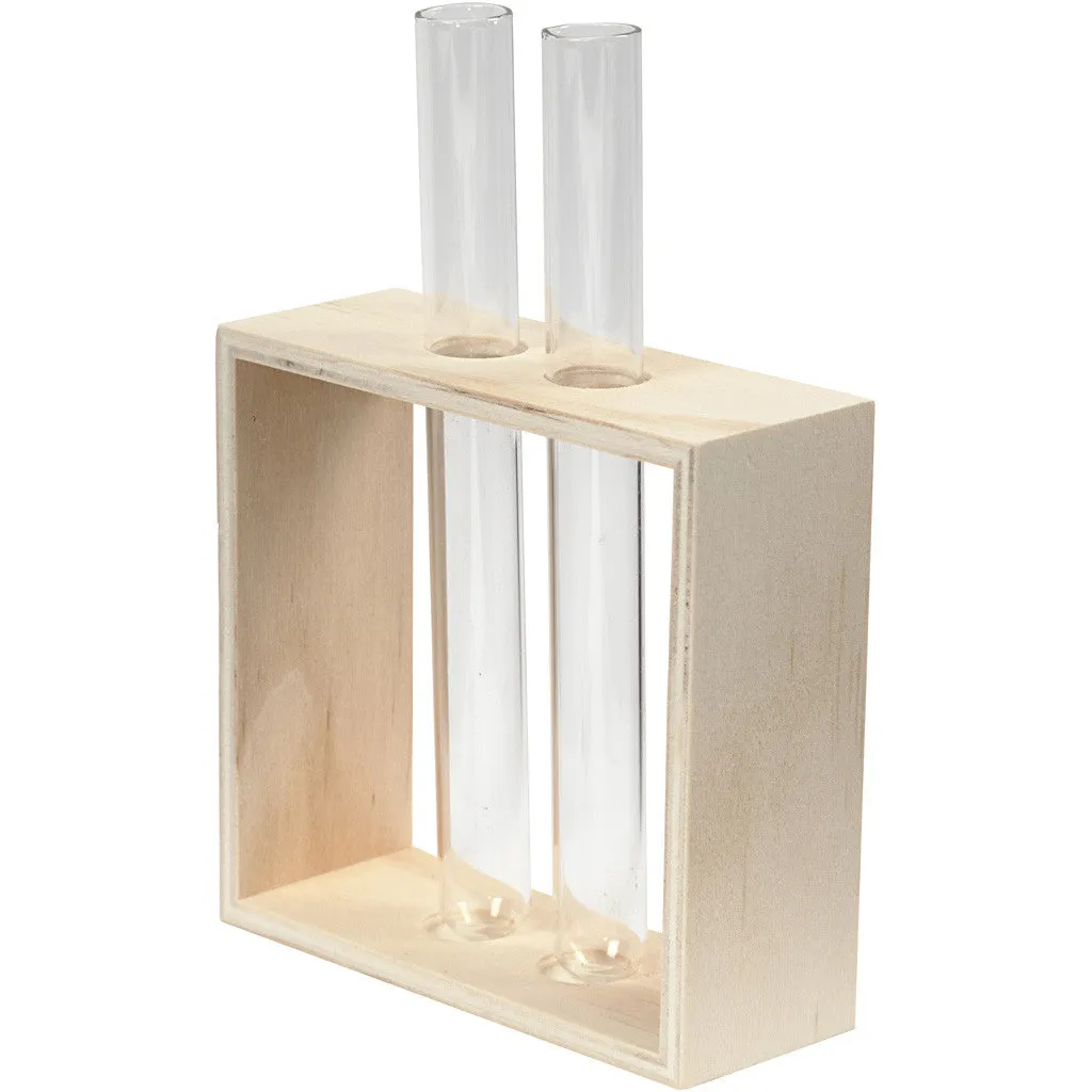 Light Wood Test-Tubes Holder Rack Labs Schools Stationery Decoration Crafts W: 10.5 cm D: 4 cm