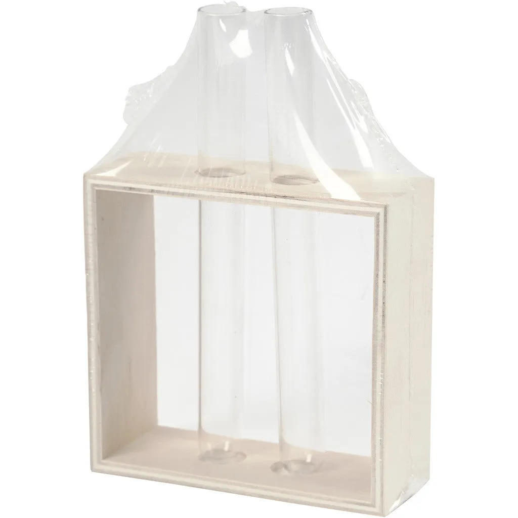 Light Wood Test-Tubes Holder Rack Labs Schools Stationery Decoration Crafts W: 10.5 cm D: 4 cm