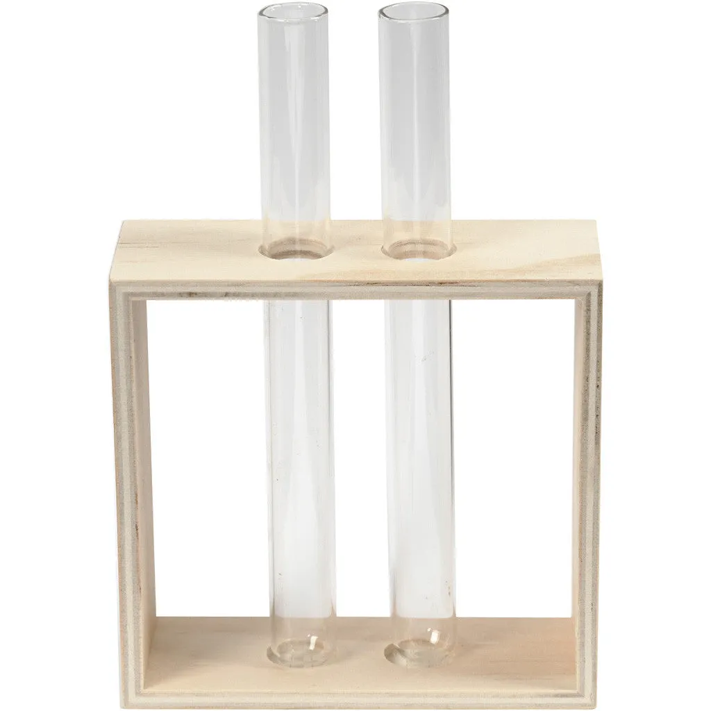 Light Wood Test-Tubes Holder Rack Labs Schools Stationery Decoration Crafts W: 10.5 cm D: 4 cm