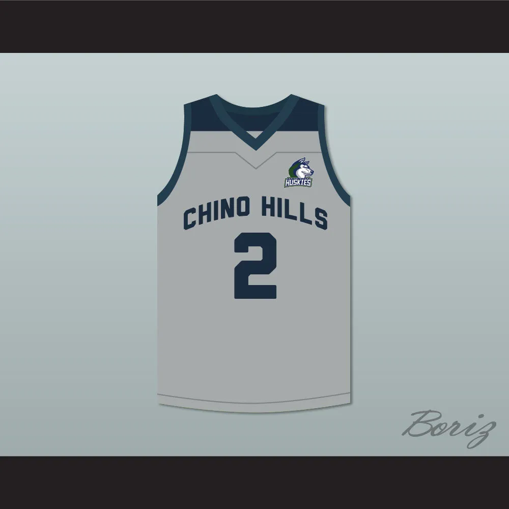 Lonzo Ball 2 Chino Hills Huskies Gray Basketball Jersey with Patch