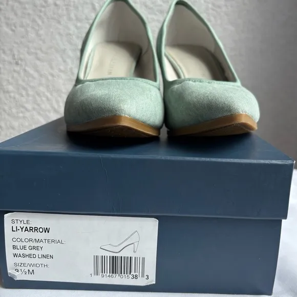 Lori Goldstein Collection Women's Washed Linen Pumps Frosted Mint Size 8.5M