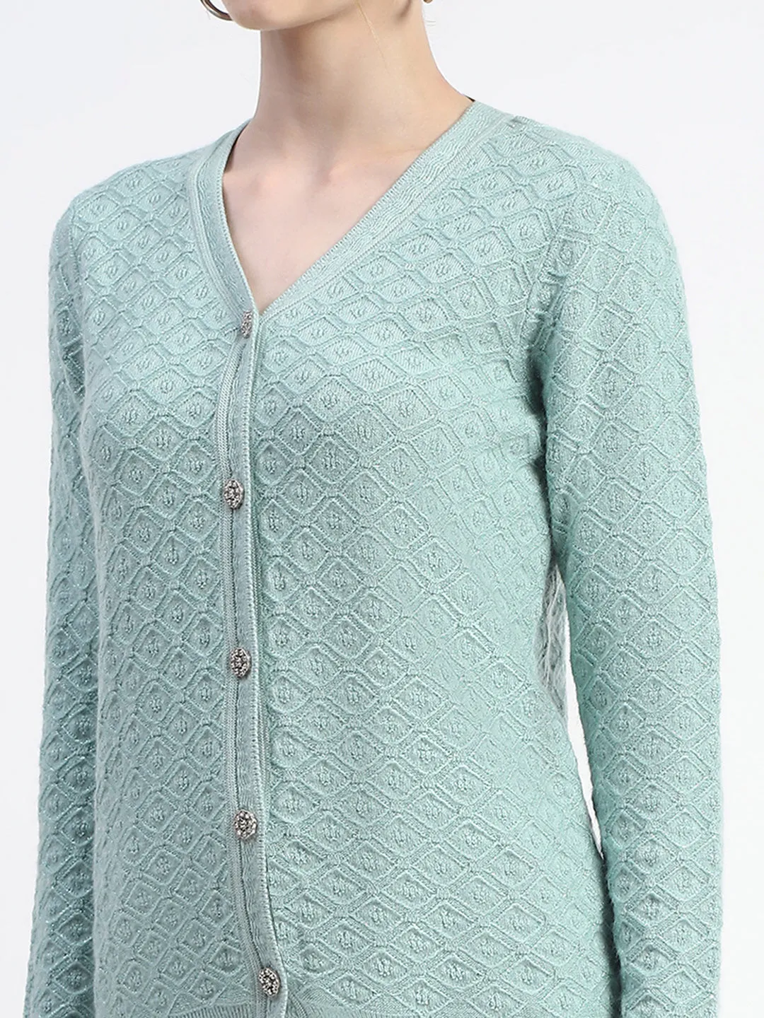 Madame Mint V-Neck Knit Cardigan