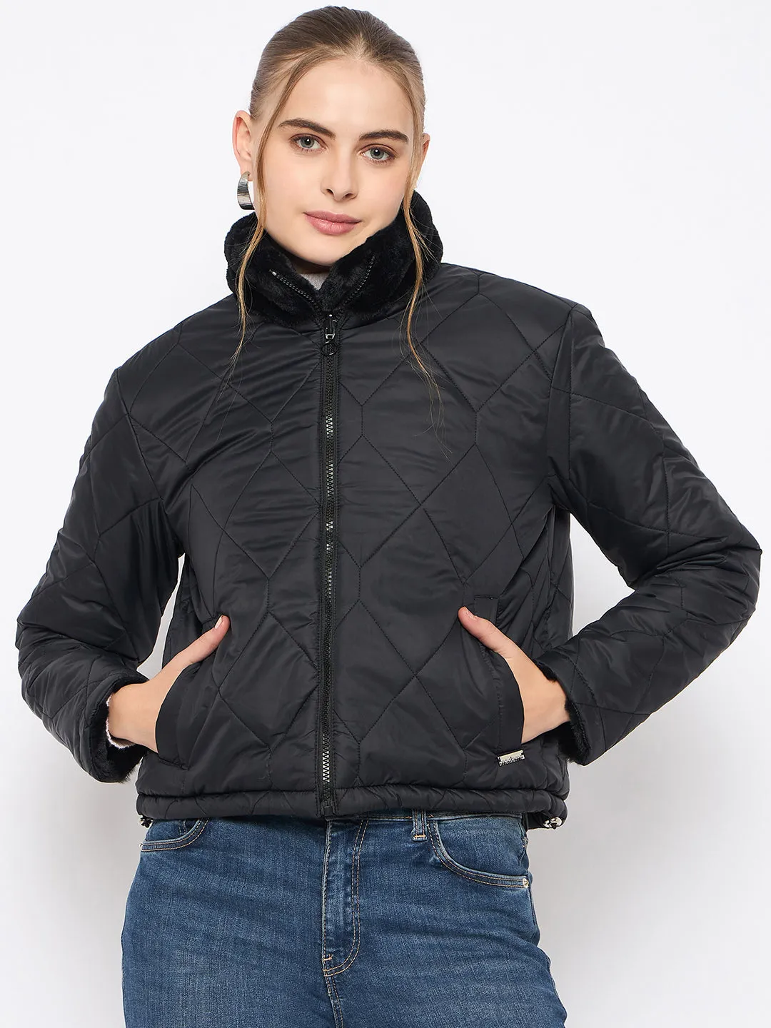 Madame Reversible Black Quilted Down Jacket