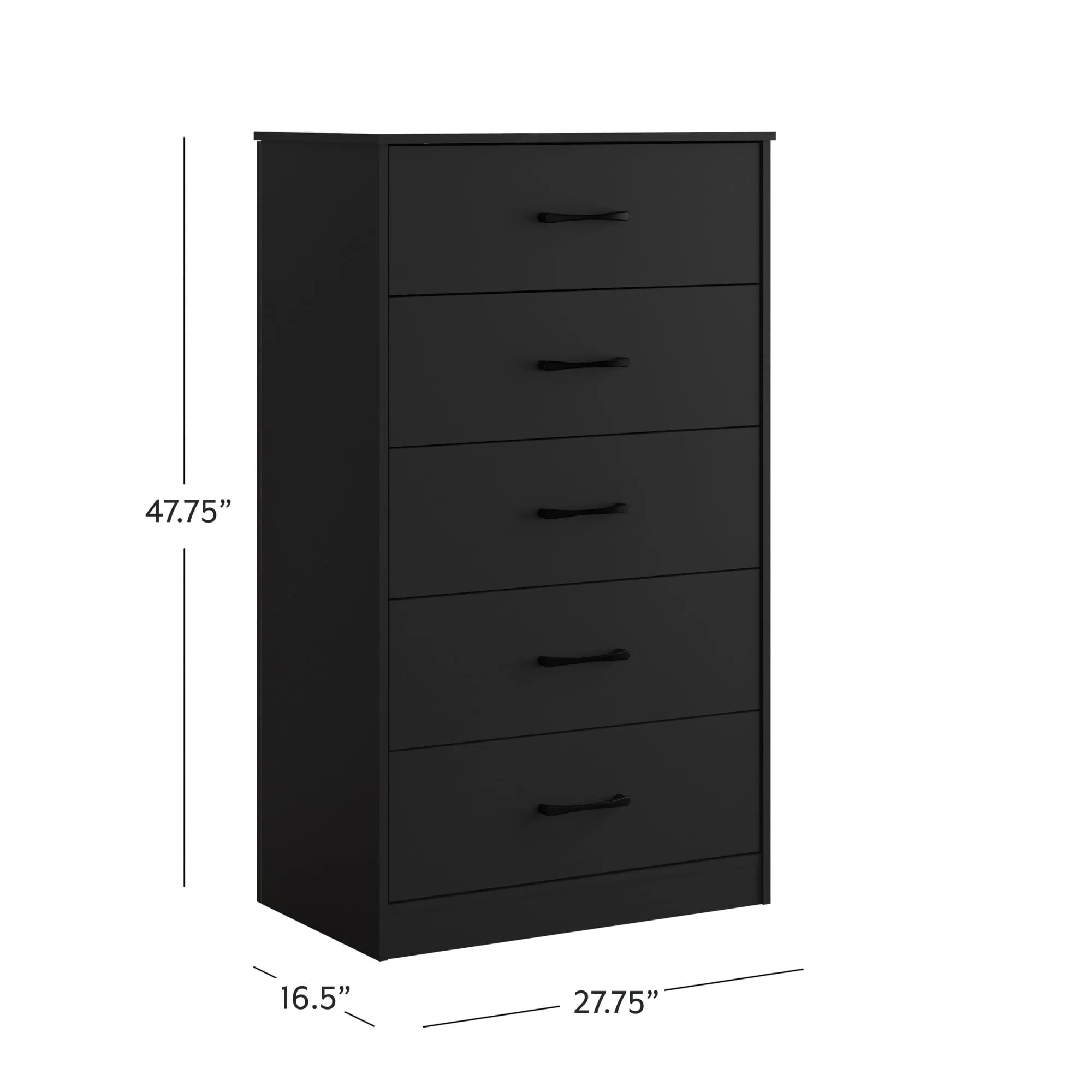 Mainstays Ardent 5 Drawer Dresser, Black - new