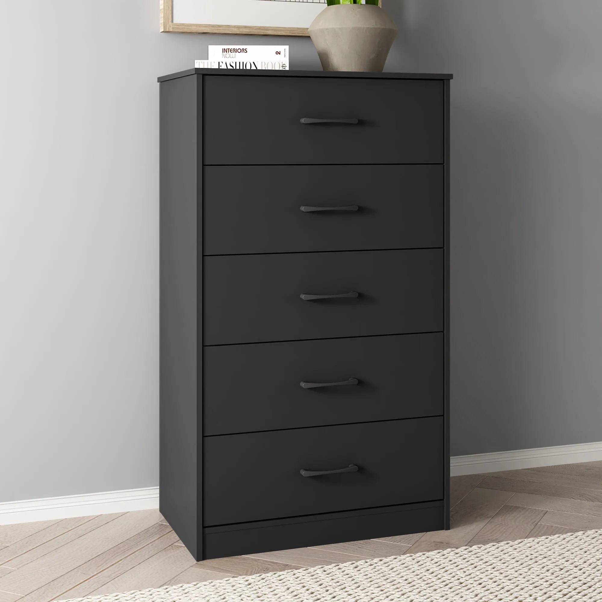 Mainstays Ardent 5 Drawer Dresser, Black - new