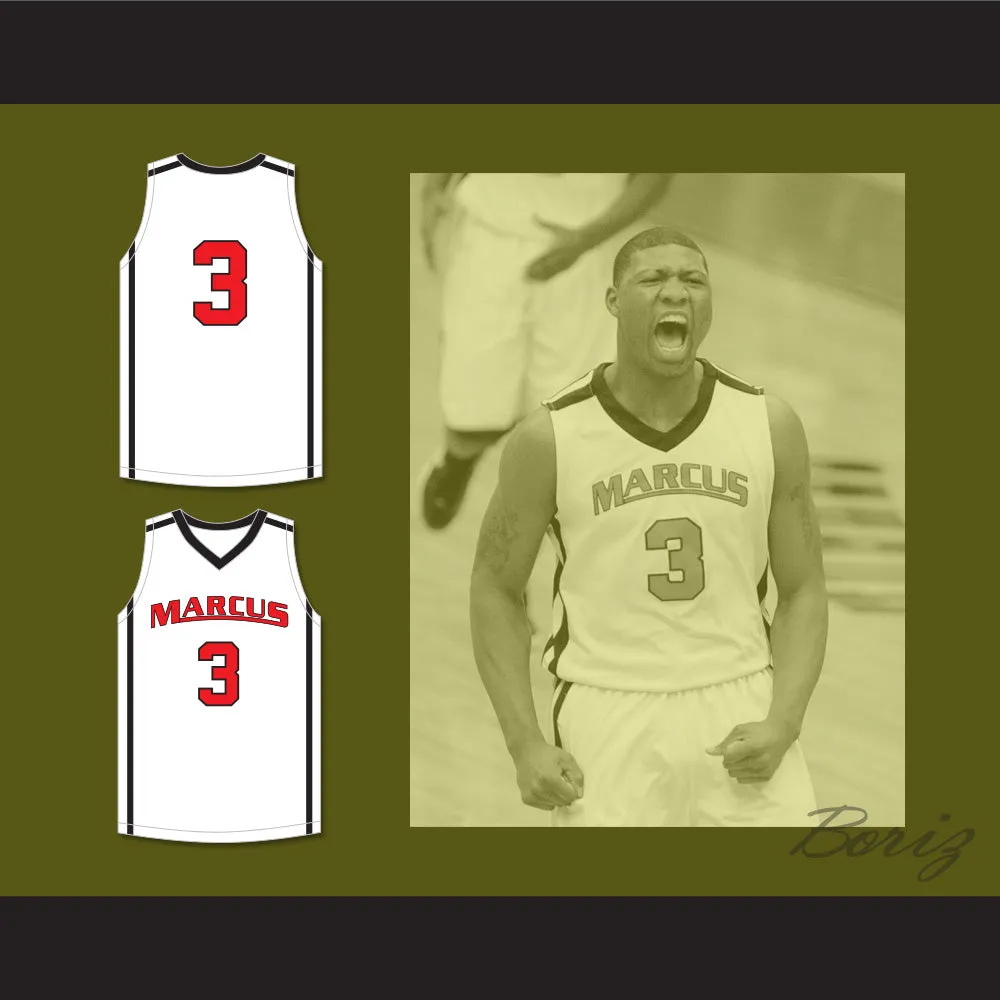 Marcus Smart 3 Edward S. Marcus High School Marauders White Basketball Jersey 3