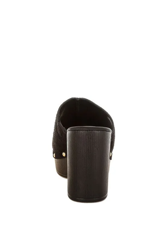 Masaki Soft Suede Leather Wooden Clogs