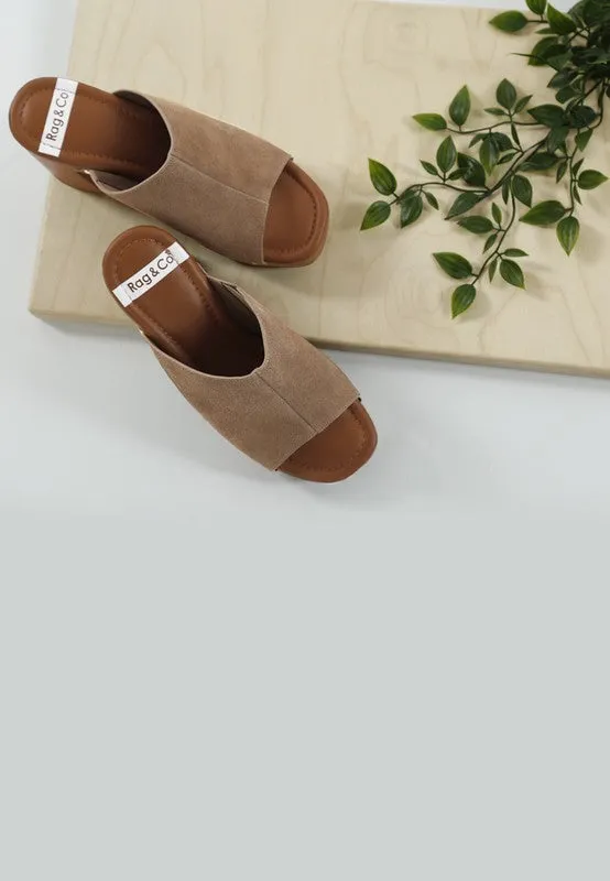 Masaki Soft Suede Leather Wooden Clogs