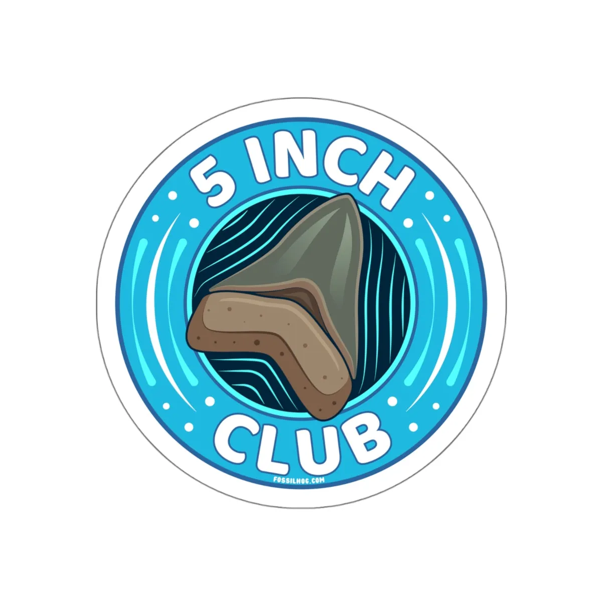 Megalodon 5 Inch Club Round Sticker