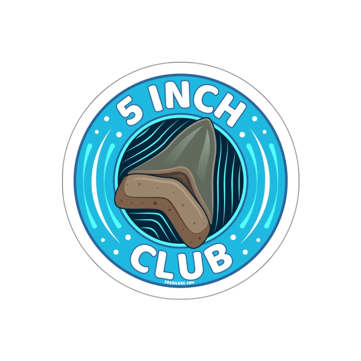 Megalodon 5 Inch Club Round Sticker