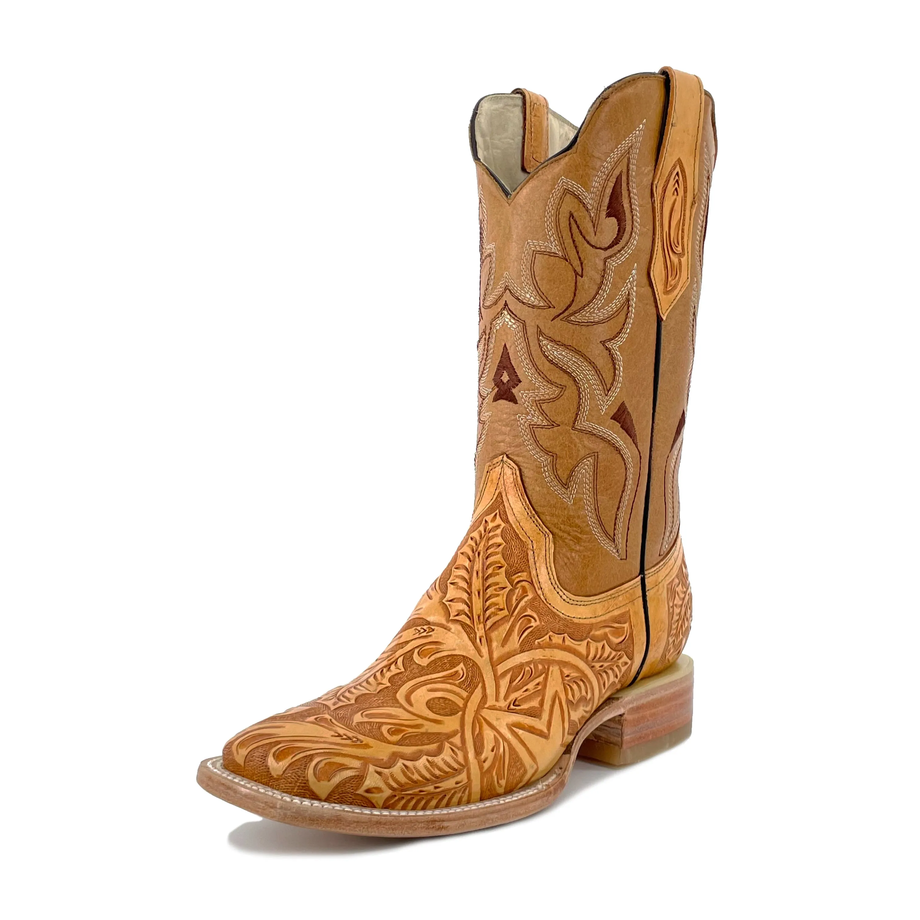 Men's Bulldog Hand Tooled Boots - Lone Star Natural