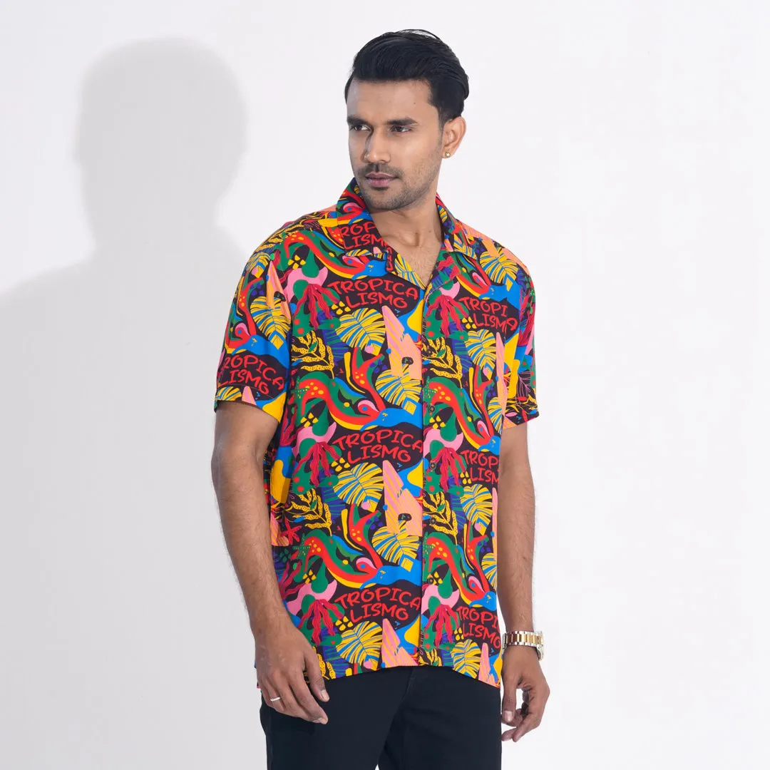 Mens Multi AOP Lapel Shirt
