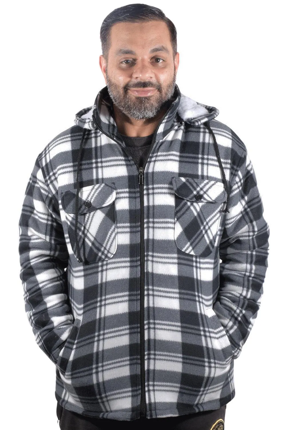 Mens Sherpa Fur Lined Hoodie