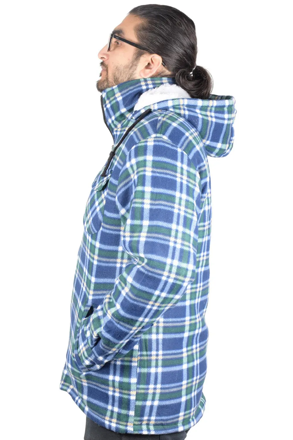 Mens Sherpa Fur Lined Hoodie