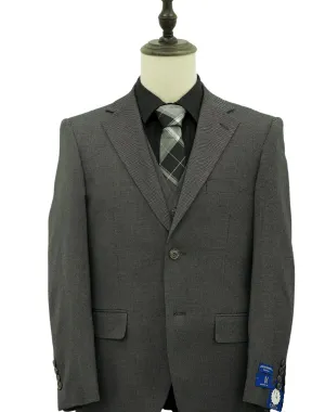 Michael Adams Textured Modern Fit Vested Suit - Charcoal 3220