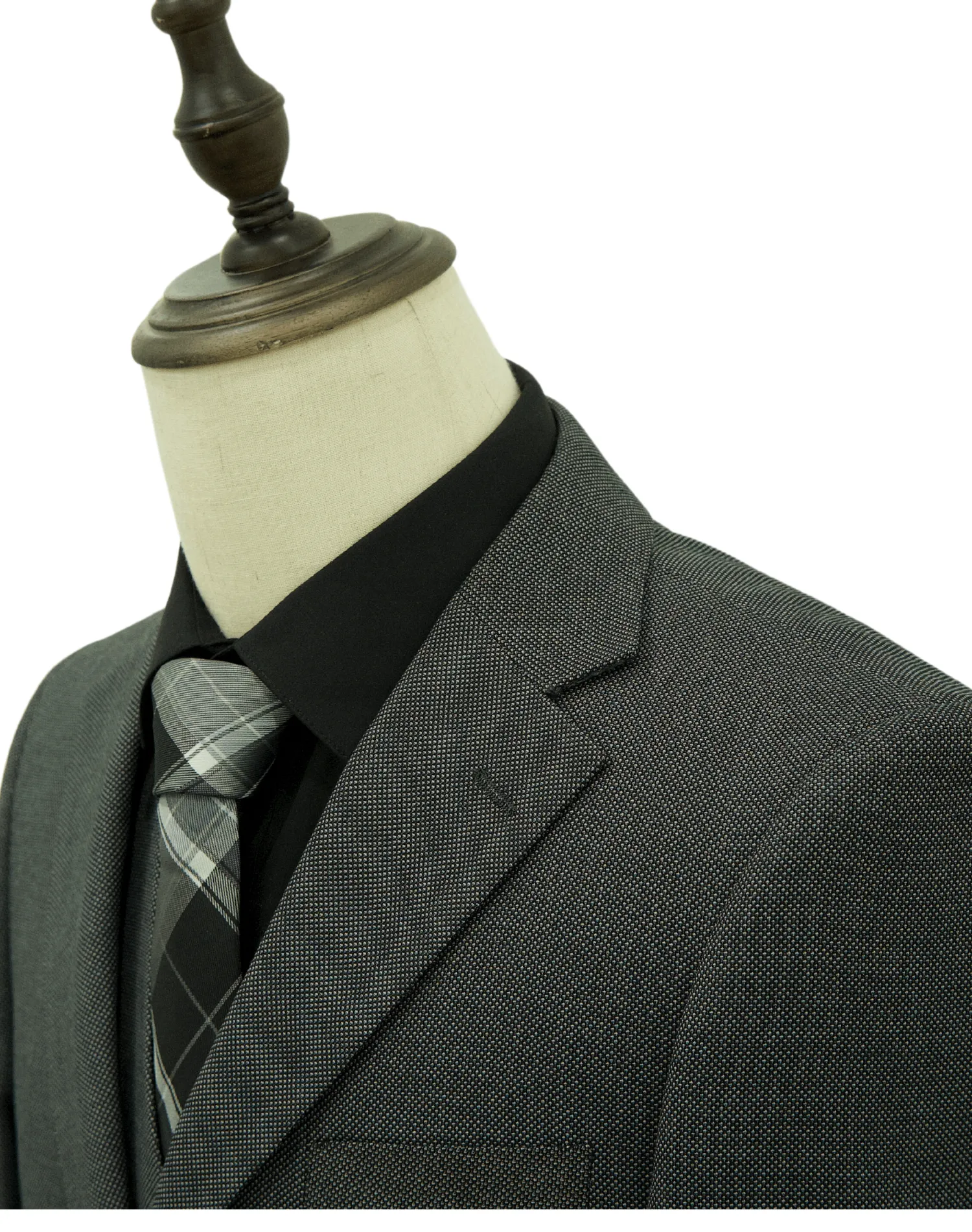 Michael Adams Textured Modern Fit Vested Suit - Charcoal 3220