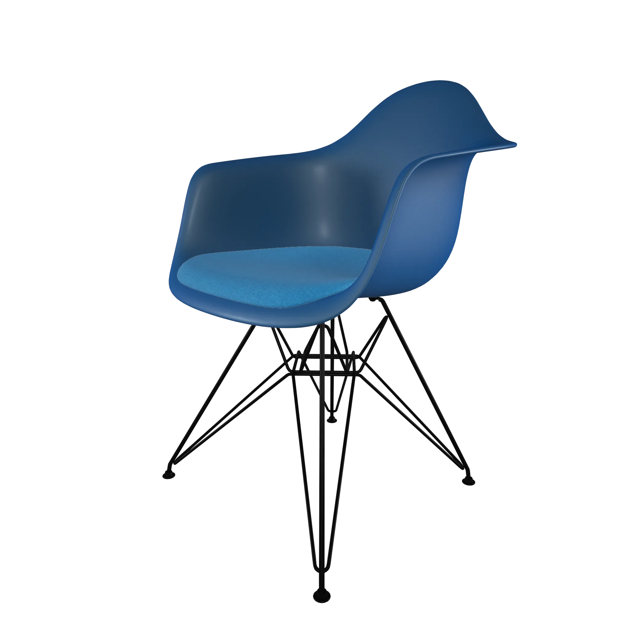 Mid-Century Casual Dining Chair Blue