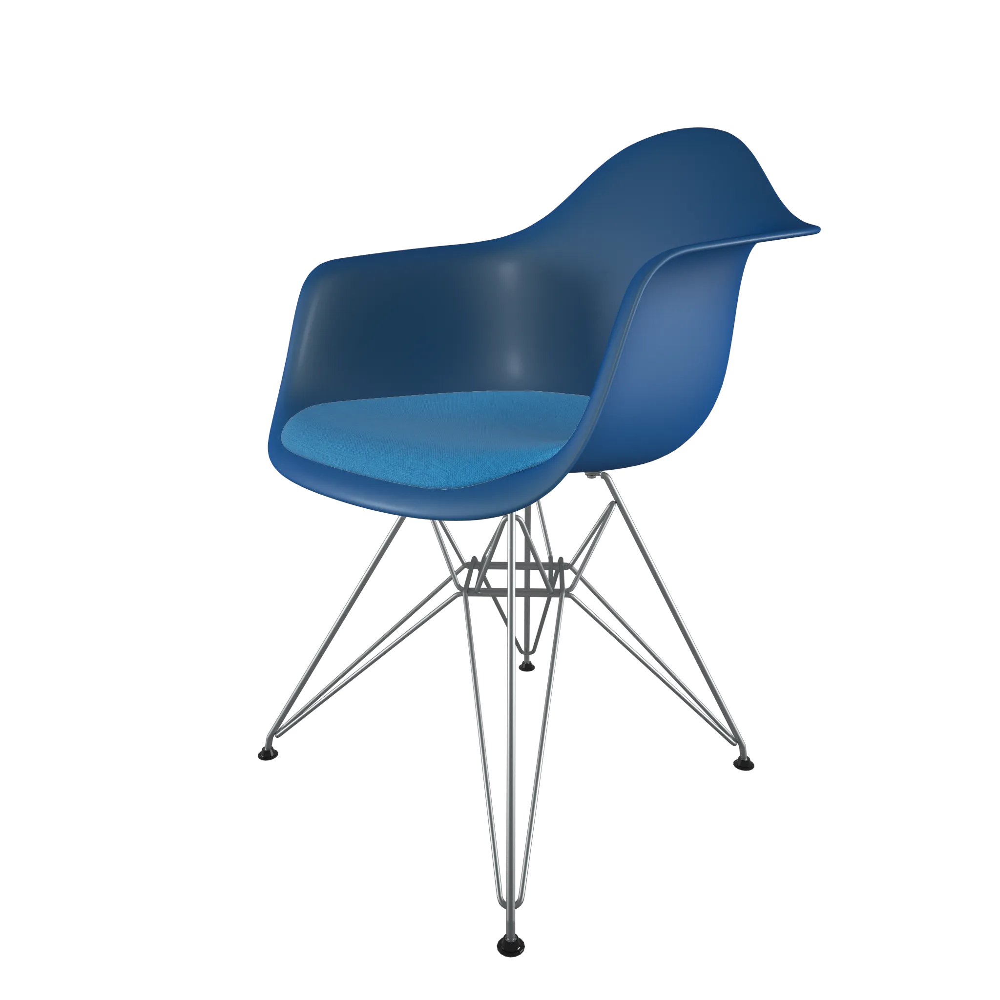 Mid-Century Casual Dining Chair Blue