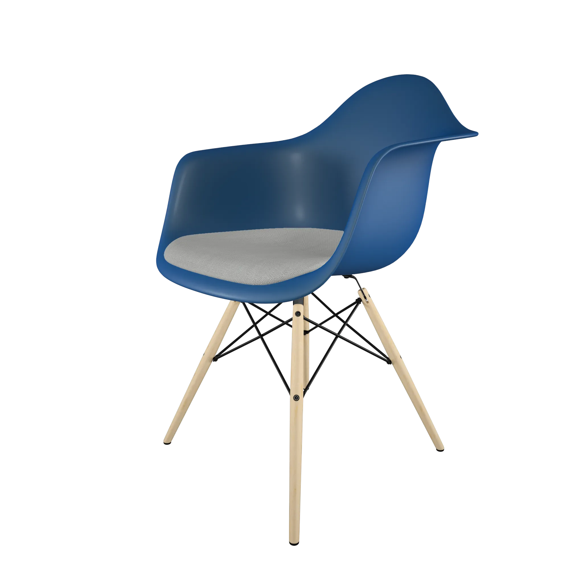 Mid-Century Casual Dining Chair Blue