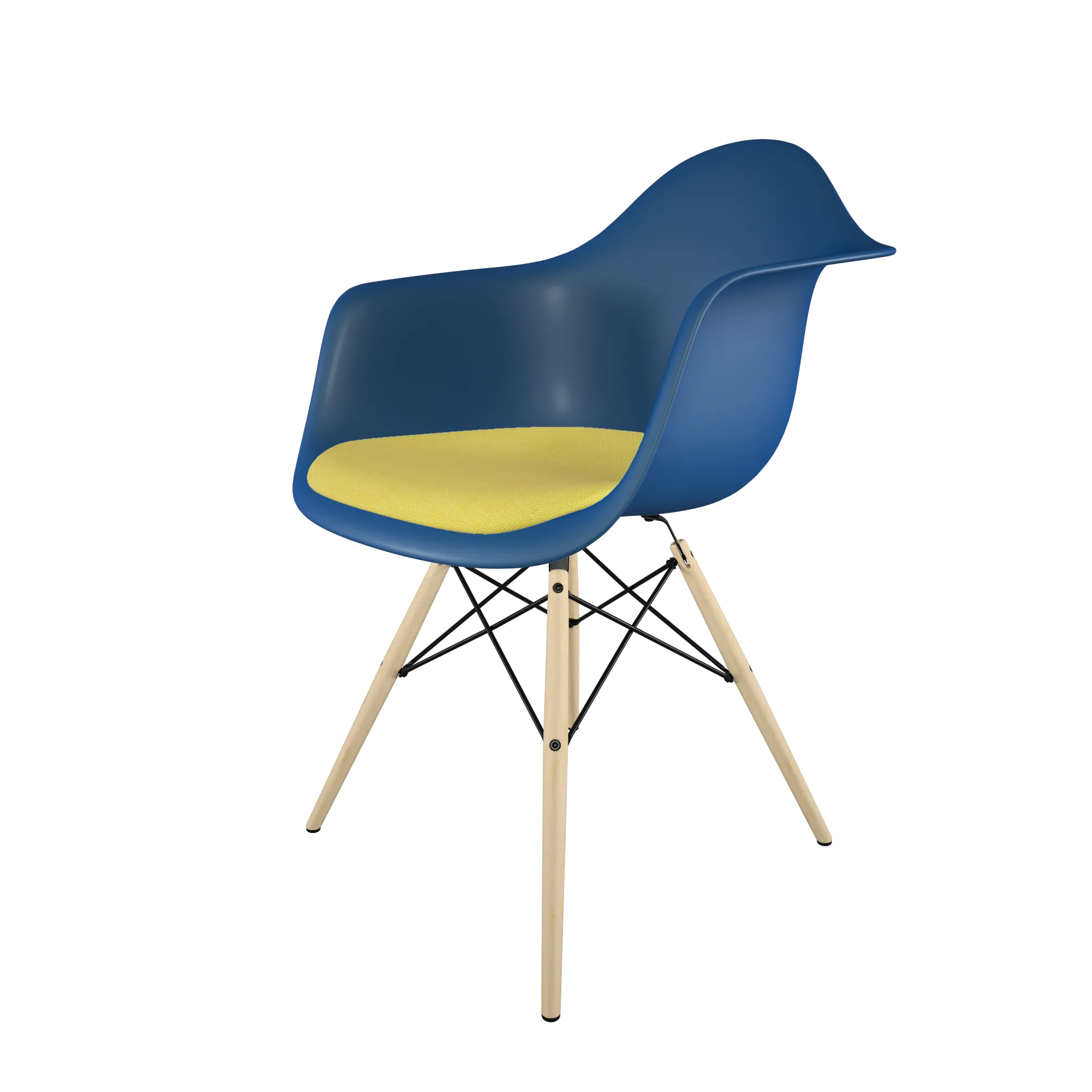 Mid-Century Casual Dining Chair Blue